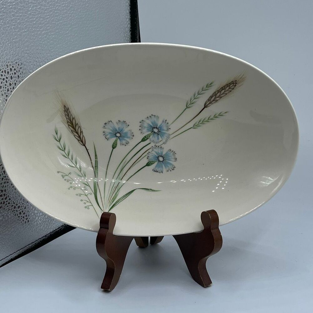 Vintage oval ceramic Prairie Flower oval bowl.